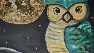 Bild Eule und Mond Ausstellung Sarah Reinhardt